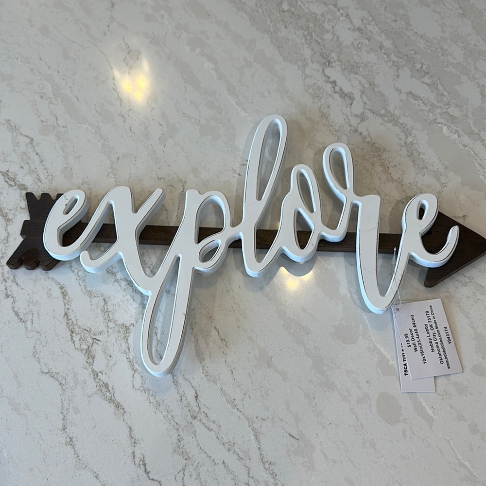 Hobby Lobby explore sign.